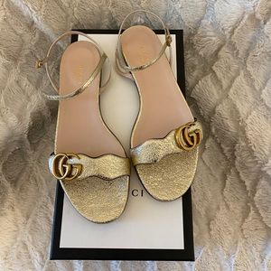 Gucci Marmont sandal in gold